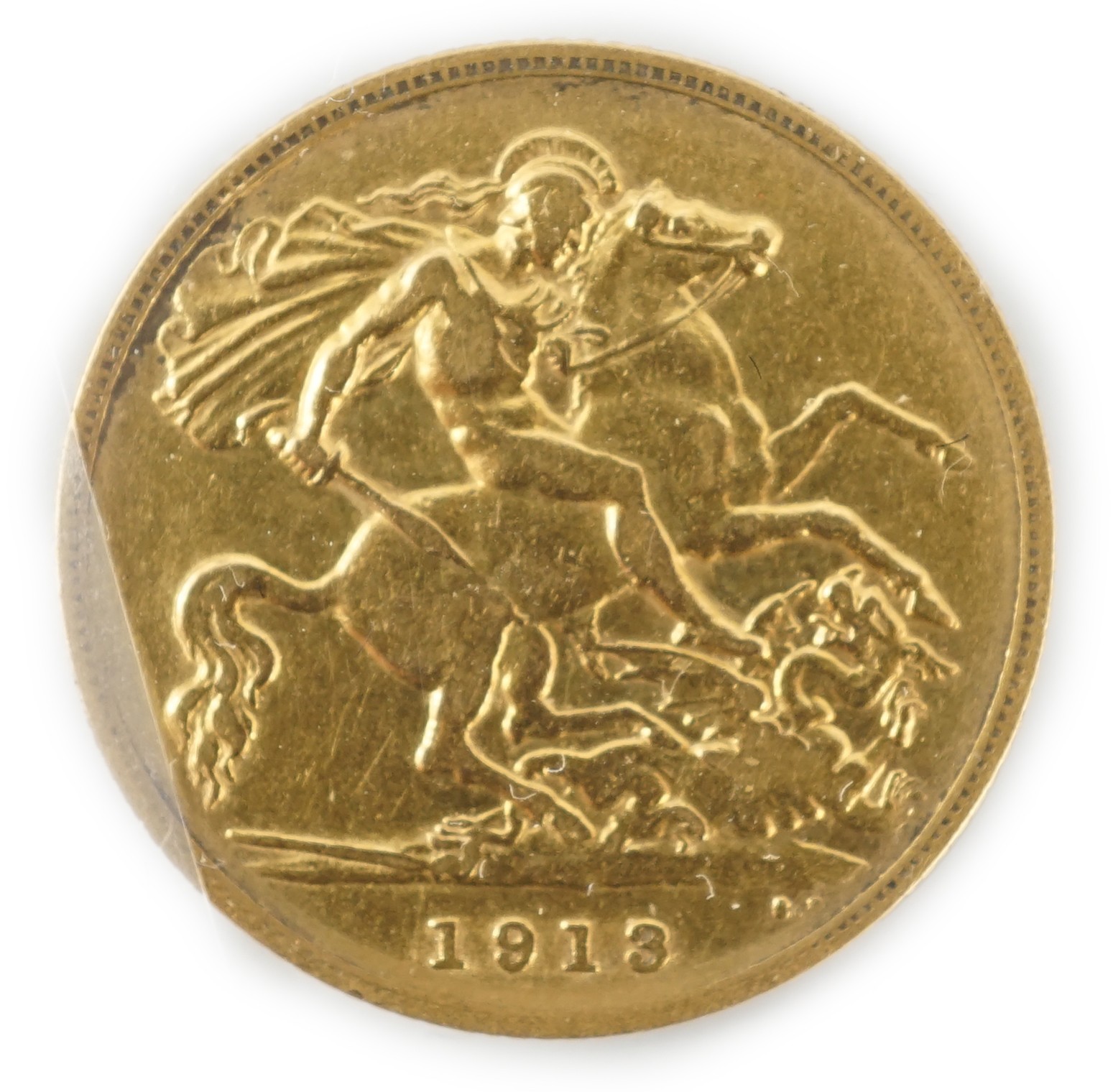 Two gold sovereigns, Victoria 1898M and Edward VII 1910, a George V half sovereign 1913 and a France gold 10 francs 1900 (test mark to portrait).